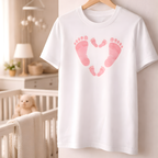 Baby Footprints T-Shirt | Personalised Keepsake Tee for Parents