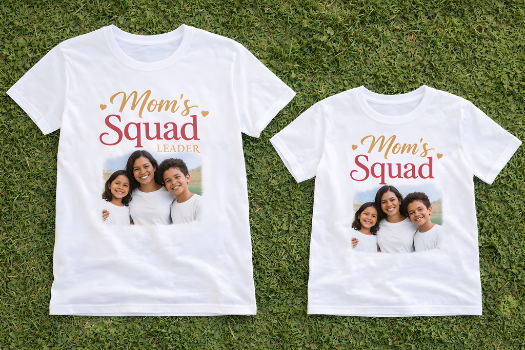 MOM's Squad T-Shirts | Personalised Matching Tees (Bundle of 3)