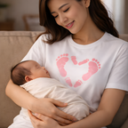 Baby Footprints T-Shirt | Personalised Keepsake Tee for Parents