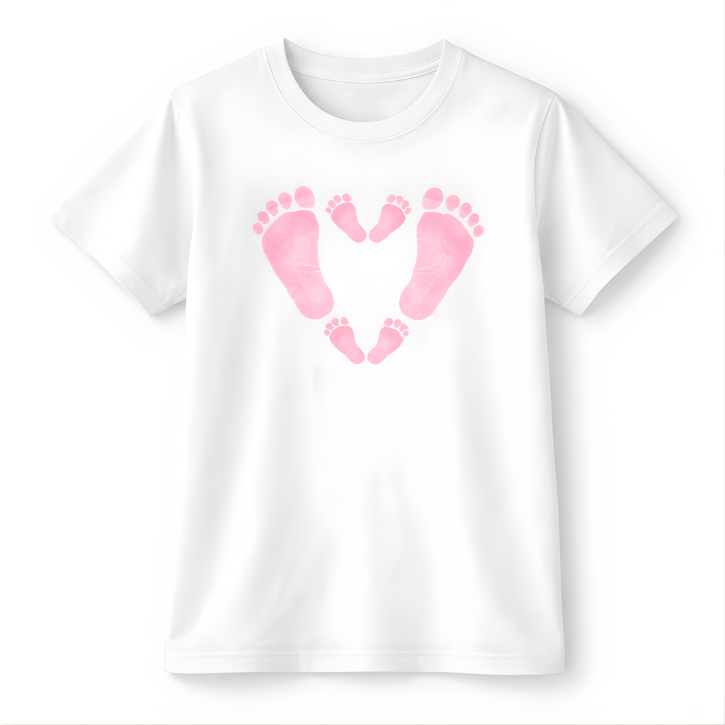 Baby Footprints T-Shirt | Personalised Keepsake Tee for Parents