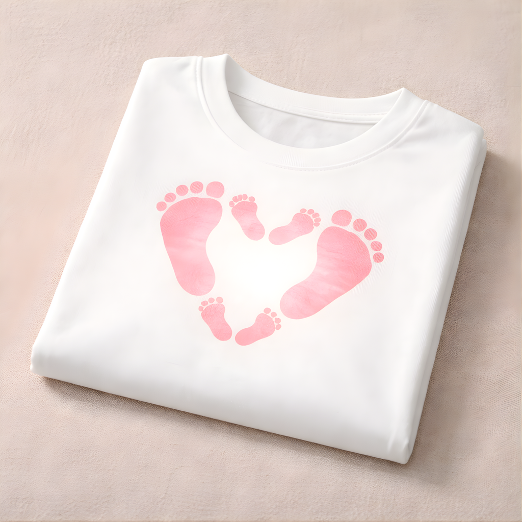 Baby Footprints T-Shirt | Personalised Keepsake Tee for Parents