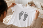 Baby footprints personalised T-shirt parent lifestyle gift moment