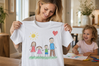 Child's first drawing personalised T-shirt proud parent lifestyle moment
