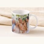 Personalised ceramic mug with family generations photo print