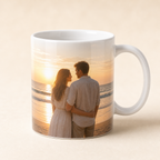 Personalised ceramic mug with anniversary photo print